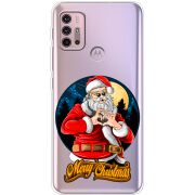Прозрачный чехол BoxFace Motorola G10 Cool Santa