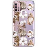 Прозрачный чехол BoxFace Motorola G10 Cotton and Rabbits