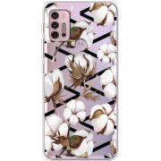 Прозрачный чехол BoxFace Motorola G10 Cotton flowers