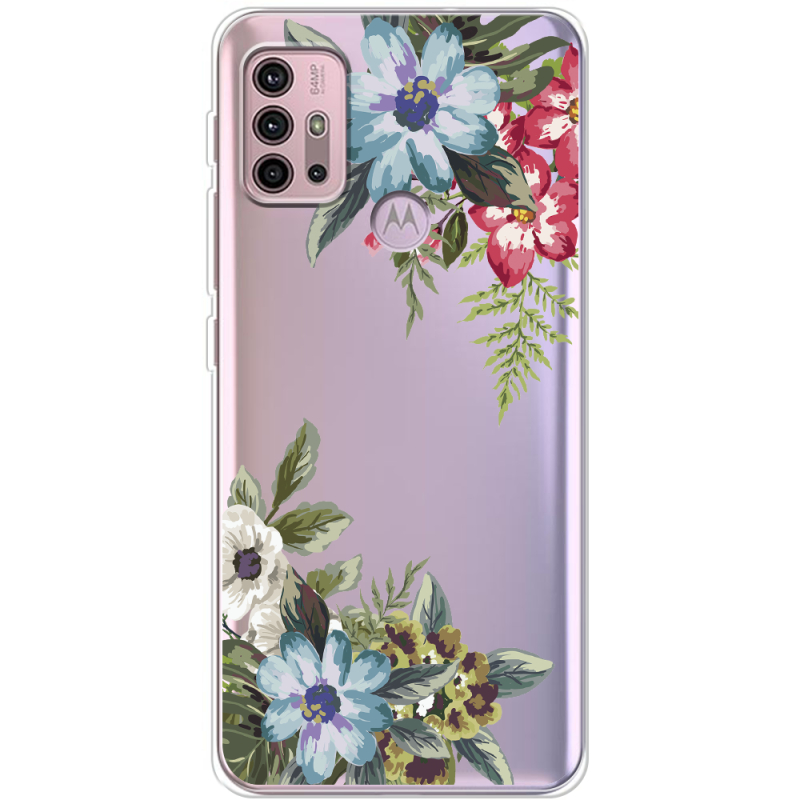 Прозрачный чехол BoxFace Motorola G10 Floral