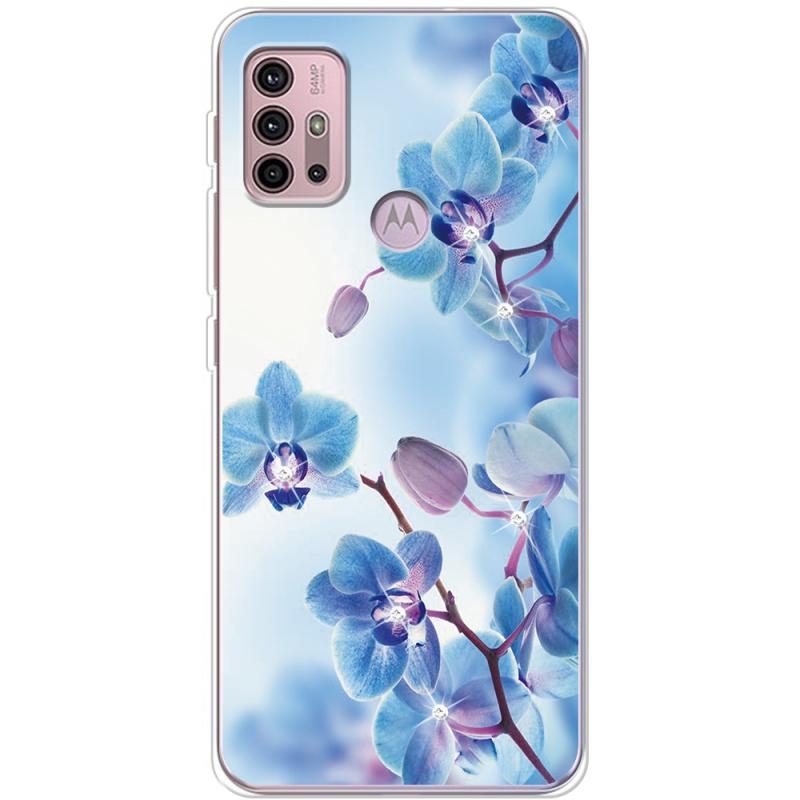 Чехол со стразами Motorola G10 Orchids