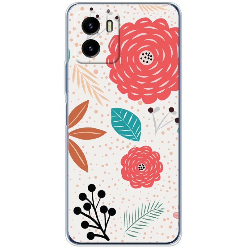 Силиконовый чехол BoxFace Vivo Y15S Line Flowers