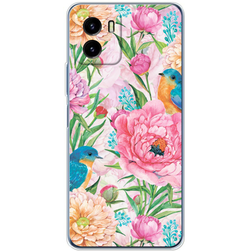 Силиконовый чехол BoxFace Vivo Y15S Birds in Flowers