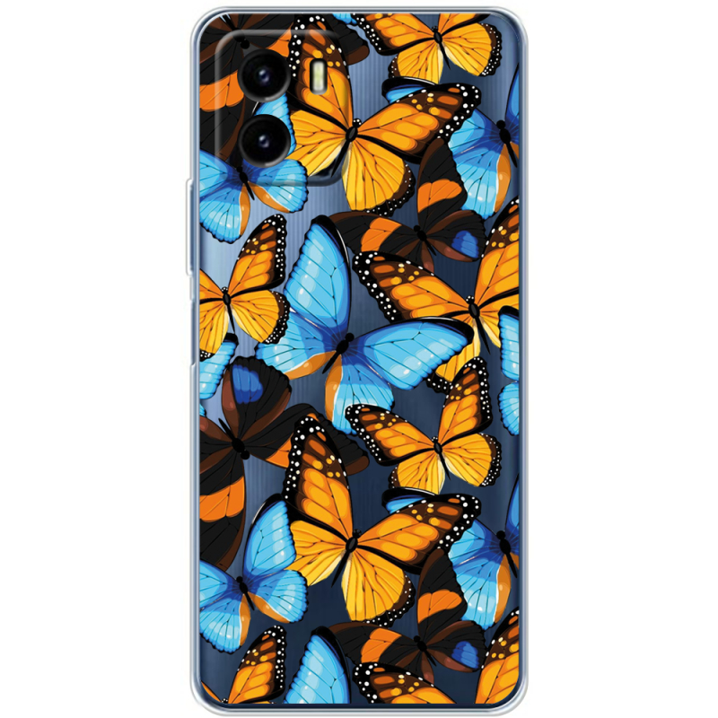 Прозрачный чехол BoxFace Vivo Y15S Butterfly Morpho