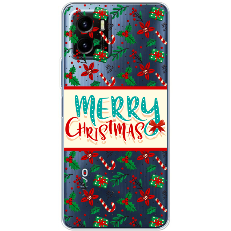 Прозрачный чехол BoxFace Vivo Y15S Vintage Christmas Pattern