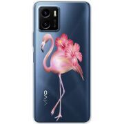 Прозрачный чехол BoxFace Vivo Y15S Floral Flamingo