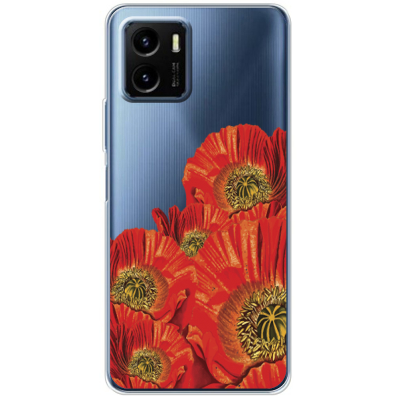 Прозрачный чехол BoxFace Vivo Y15S Red Poppies