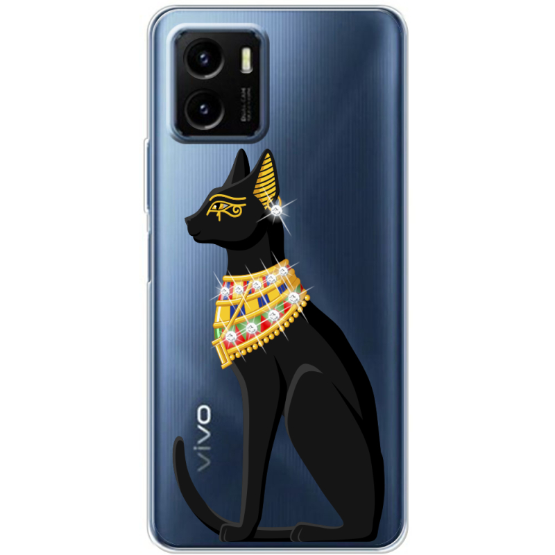 Чехол со стразами Vivo Y15S Egipet Cat