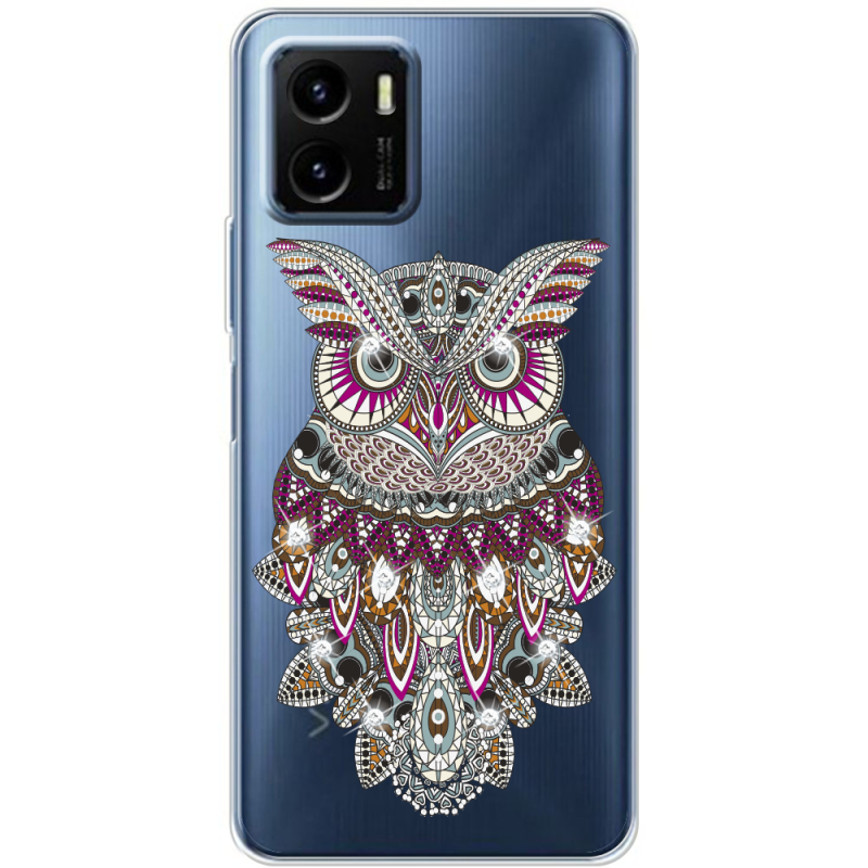 Чехол со стразами Vivo Y15S Owl