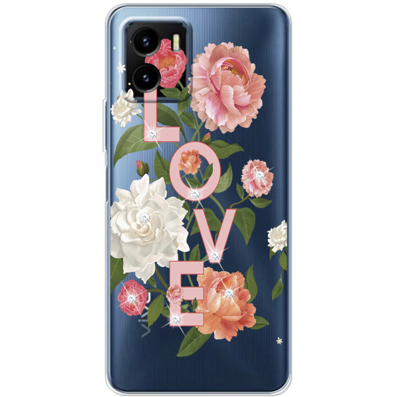 Чехол со стразами Vivo Y15S Love