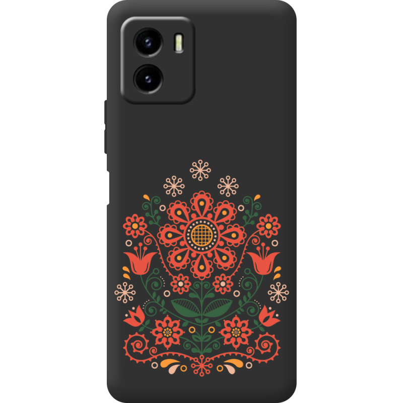 Черный чехол BoxFace Vivo Y15S Ukrainian Ornament