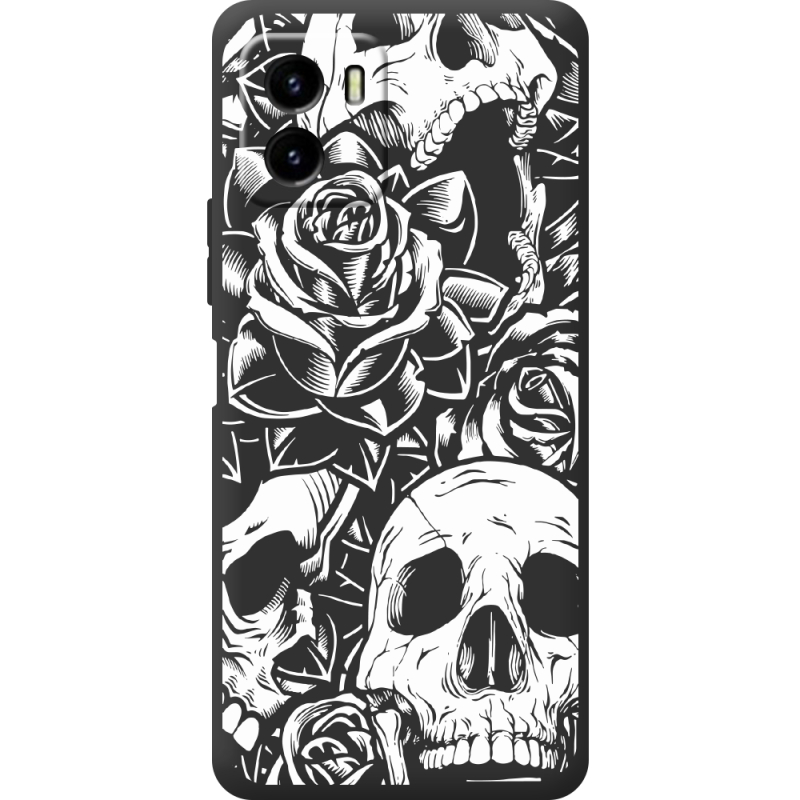 Черный чехол BoxFace Vivo Y15S Skull and Roses