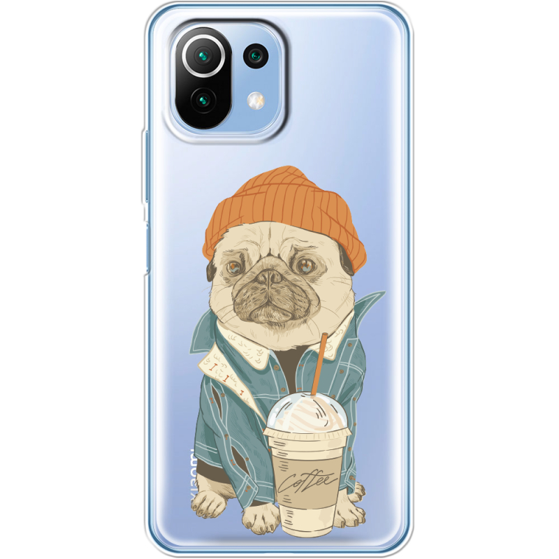 Прозрачный чехол BoxFace Xiaomi Mi 11 Lite Dog Coffeeman