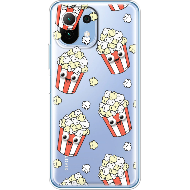 Прозрачный чехол BoxFace Xiaomi Mi 11 Lite с 3D-глазками Popcorn