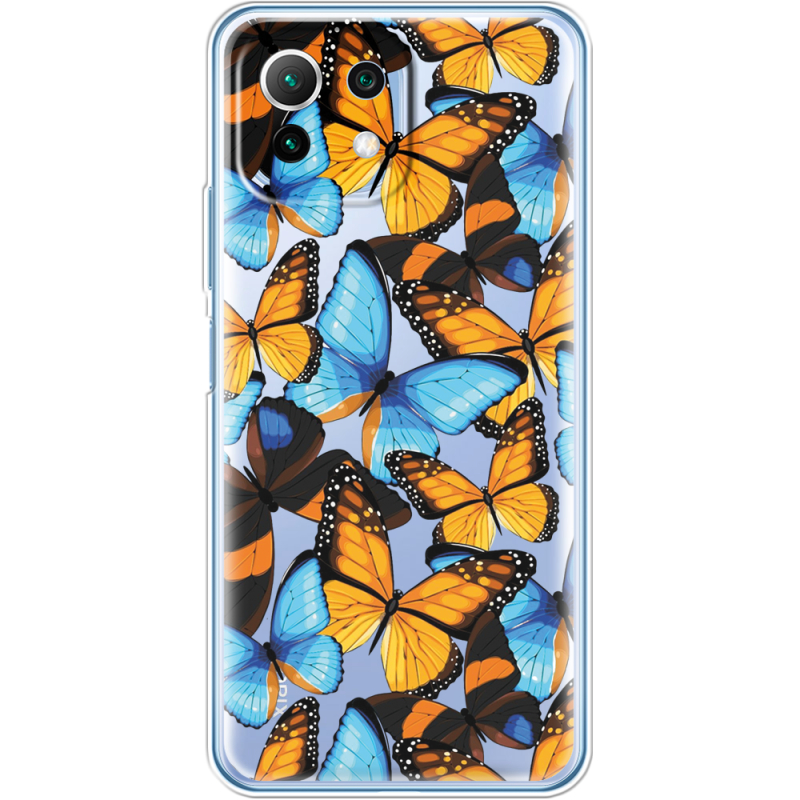 Прозрачный чехол BoxFace Xiaomi Mi 11 Lite Butterfly Morpho