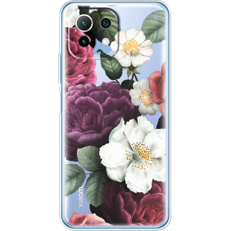 Прозрачный чехол BoxFace Xiaomi Mi 11 Lite Floral Dark Dreams