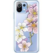 Прозрачный чехол BoxFace Xiaomi Mi 11 Lite Cherry Blossom