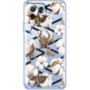Прозрачный чехол BoxFace Xiaomi Mi 11 Lite Cotton flowers