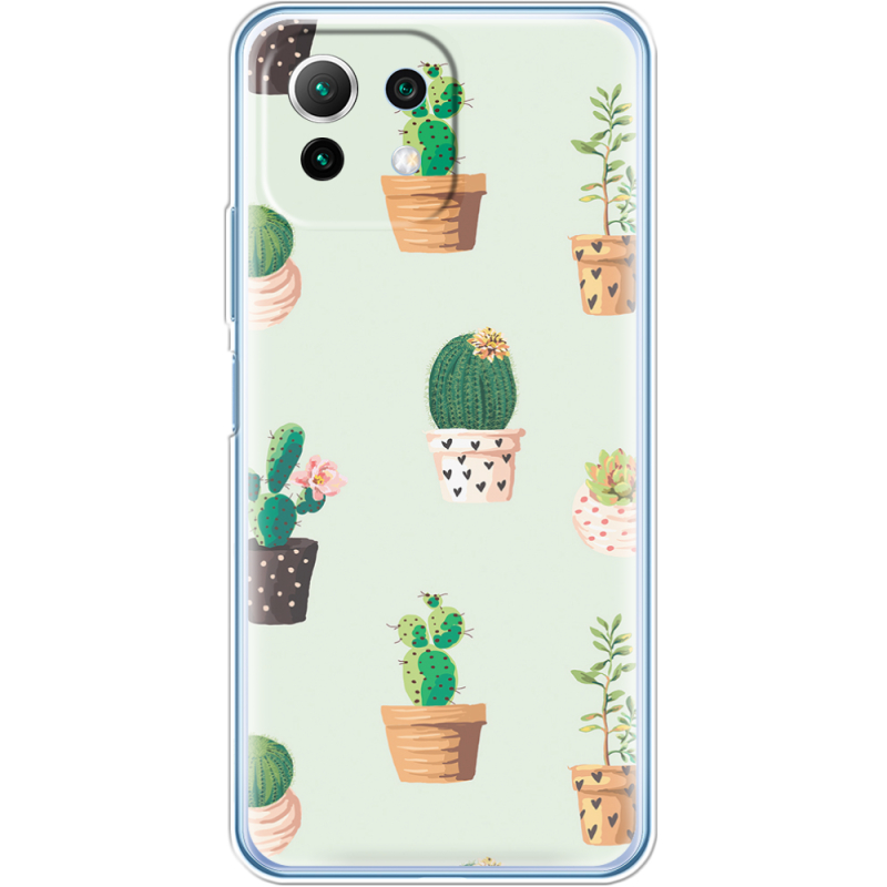 Чехол BoxFace Xiaomi Mi 11 Lite L-green Cacti