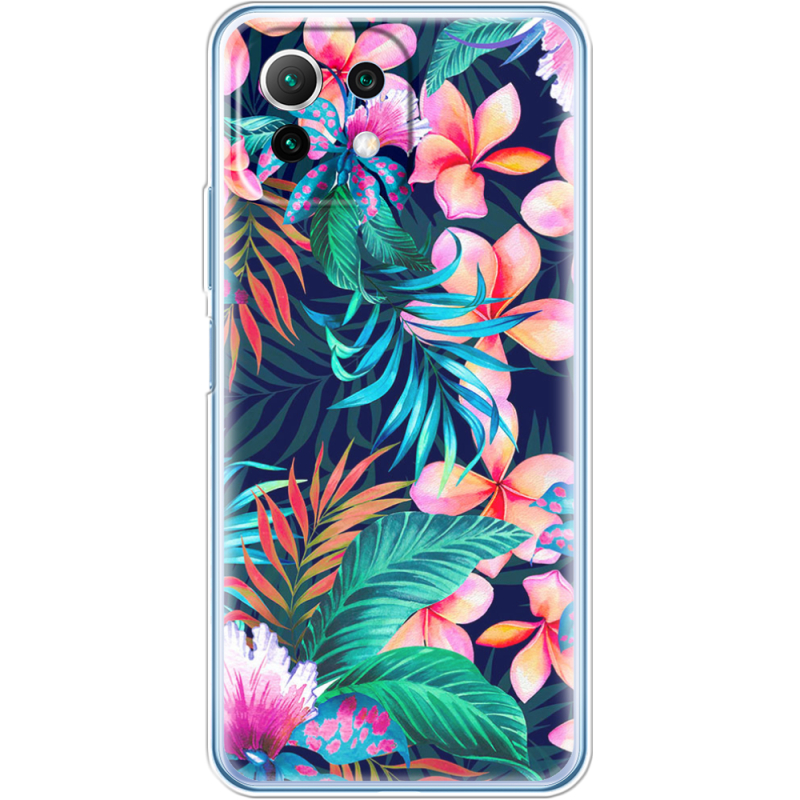 Чехол BoxFace Xiaomi Mi 11 Lite flowers in the tropics