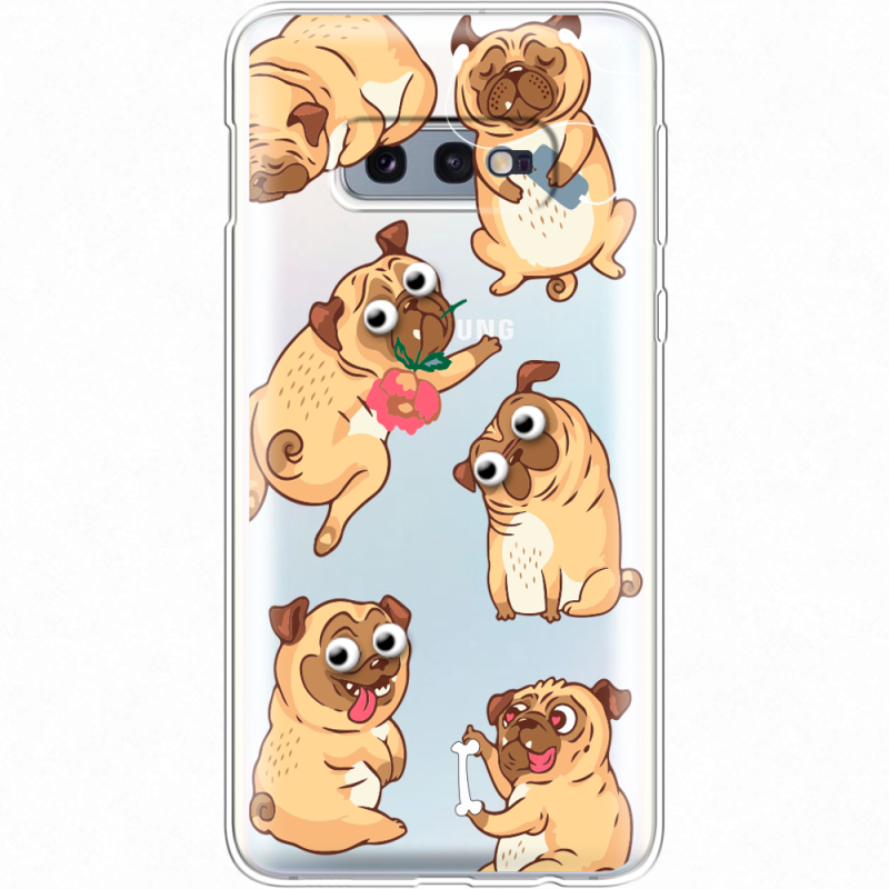 Прозрачный чехол Uprint Samsung G970 Galaxy S10e с 3D-глазками Pug
