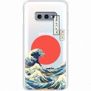 Прозрачный чехол Uprint Samsung G970 Galaxy S10e Большая волна в Канагаве
