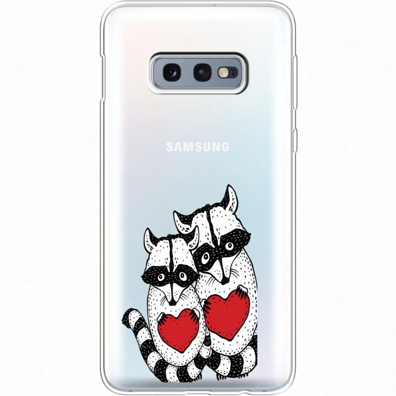 Прозрачный чехол Uprint Samsung G970 Galaxy S10e Raccoons in love