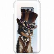 Прозрачный чехол Uprint Samsung G970 Galaxy S10e Steampunk Cat