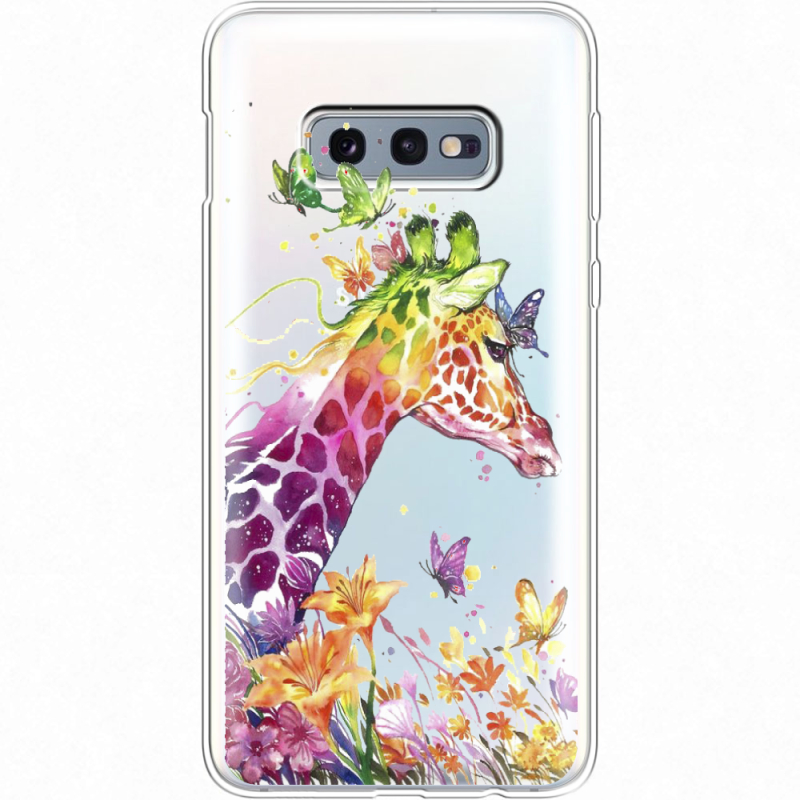 Прозрачный чехол Uprint Samsung G970 Galaxy S10e Colorful Giraffe
