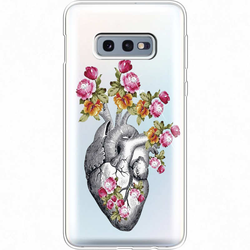 Чехол со стразами Samsung G970 Galaxy S10e Heart