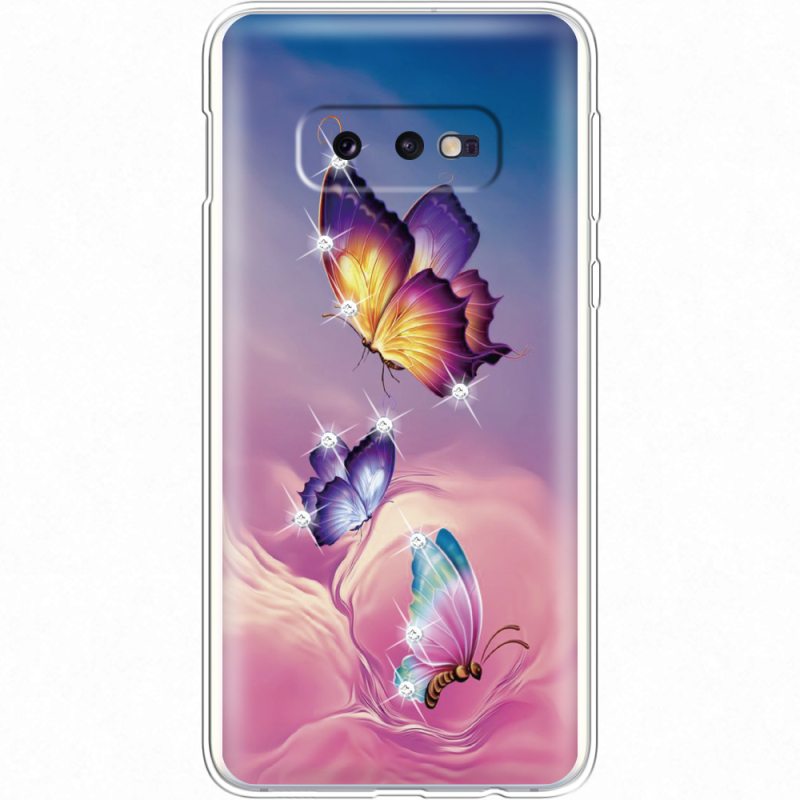 Чехол со стразами Samsung G970 Galaxy S10e Butterflies