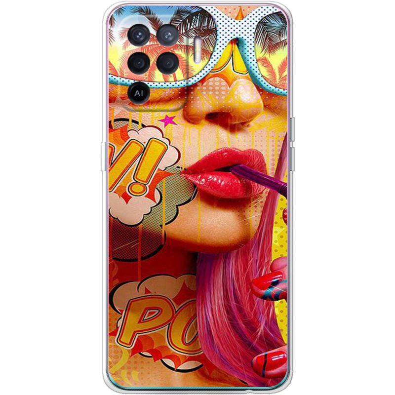 Чехол BoxFace OPPO Reno5 Lite Yellow Girl Pop Art