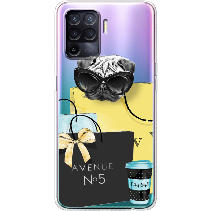 Прозрачный чехол BoxFace OPPO Reno5 Lite Fashion Pug