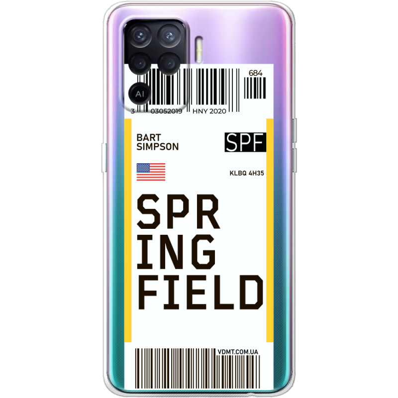 Прозрачный чехол BoxFace OPPO Reno5 Lite Ticket Springfield