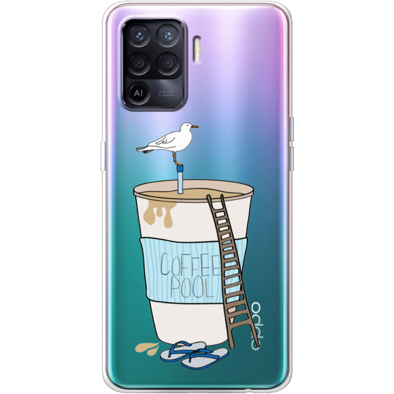 Прозрачный чехол BoxFace OPPO Reno5 Lite Segull in Cofee Pool