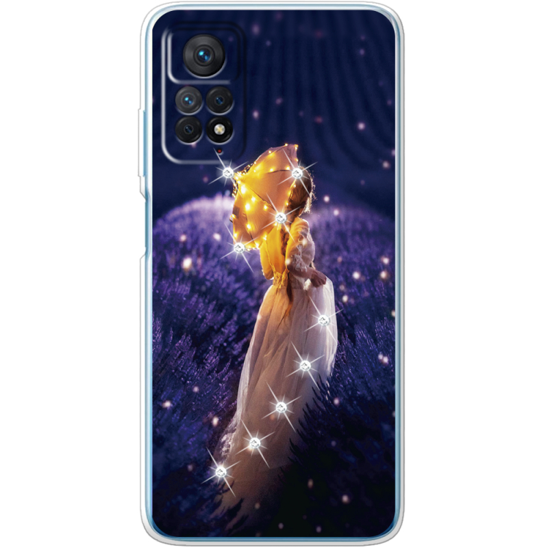 Чехол со стразами BoxFace Xiaomi Redmi Note 11 Pro / Note 11 Pro 5G Girl with Umbrella