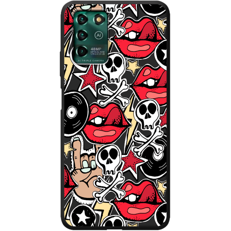 Черный чехол BoxFace ZTE Blade V30 Vita Rock Graffiti