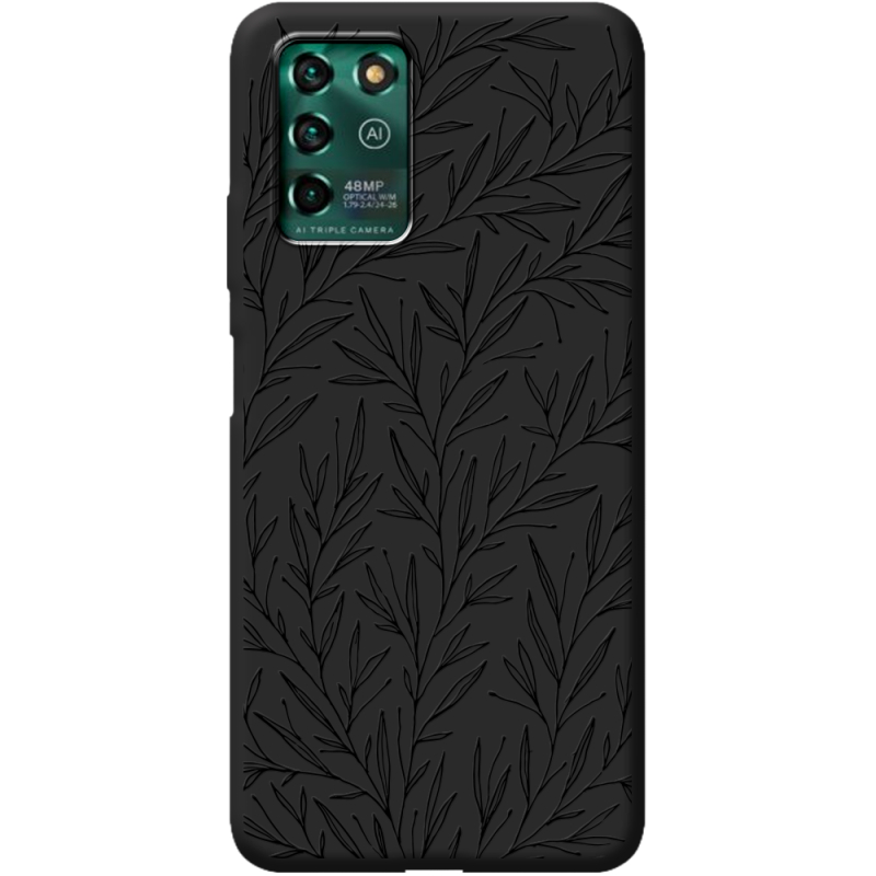 Черный чехол BoxFace ZTE Blade V30 Vita Leaves