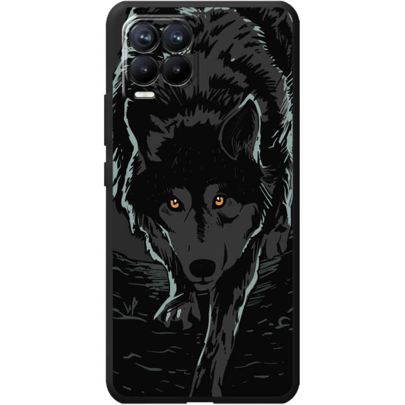 Черный чехол BoxFace Realme 8 Wolf