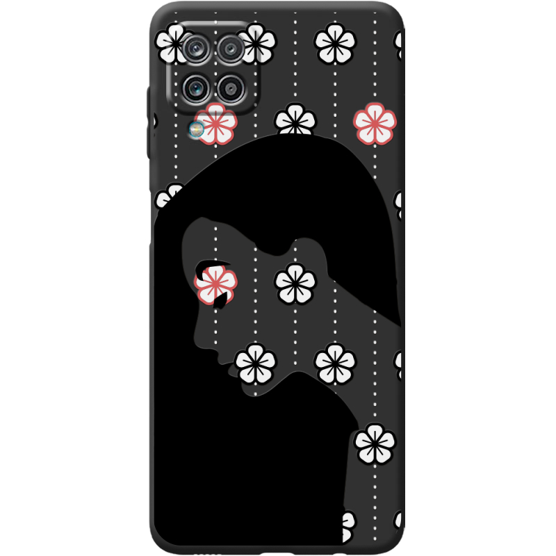 Черный чехол BoxFace Samsung A125 Galaxy A12 Flower Hair