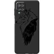 Черный чехол BoxFace Samsung A125 Galaxy A12 Wolf and Raven