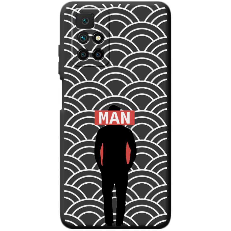 Черный чехол BoxFace Xiaomi Redmi 10 Man Pattern