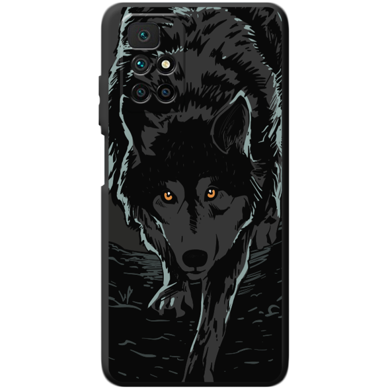 Черный чехол BoxFace Xiaomi Redmi 10 Wolf