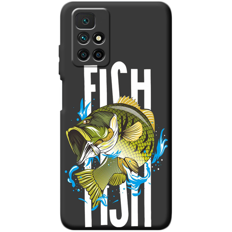 Черный чехол BoxFace Xiaomi Redmi 10 Fish