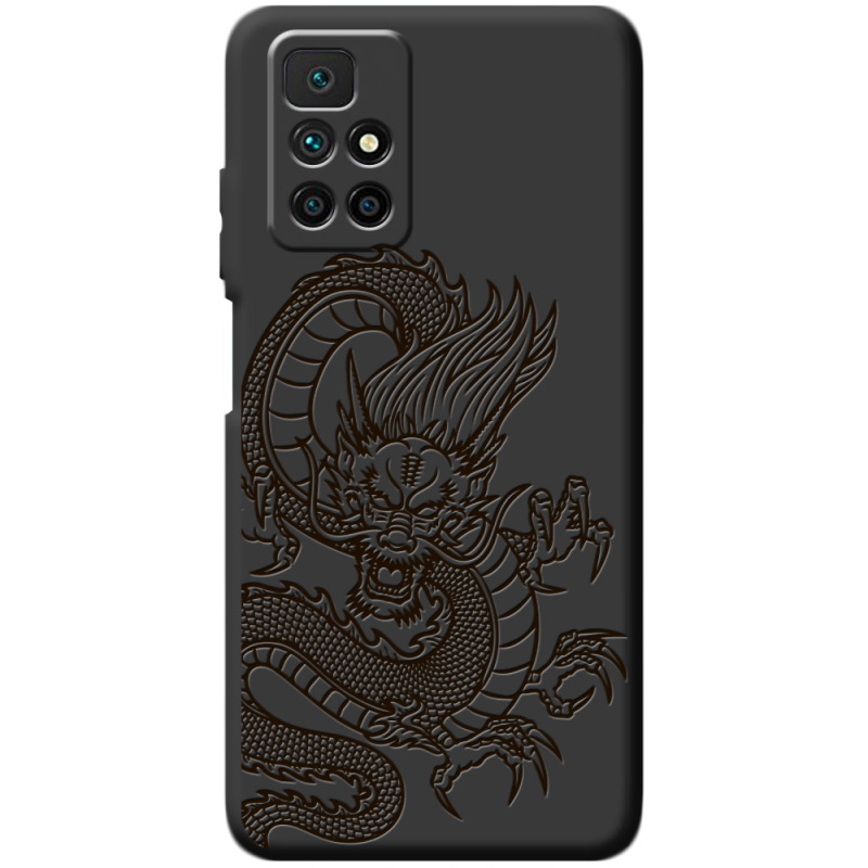 Черный чехол BoxFace Xiaomi Redmi 10 Chinese Dragon