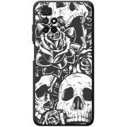Черный чехол BoxFace Xiaomi Redmi 10 Skull and Roses