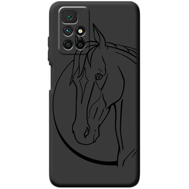 Черный чехол BoxFace Xiaomi Redmi 10 Horse