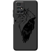 Черный чехол BoxFace Xiaomi Redmi 10 Wolf and Raven