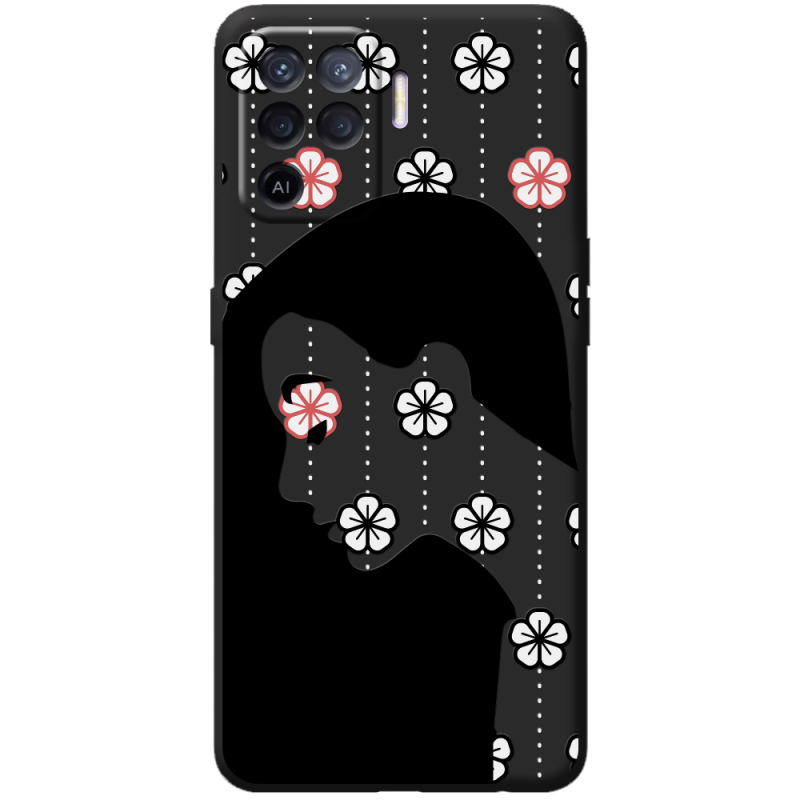 Черный чехол BoxFace OPPO Reno5 Lite Flower Hair