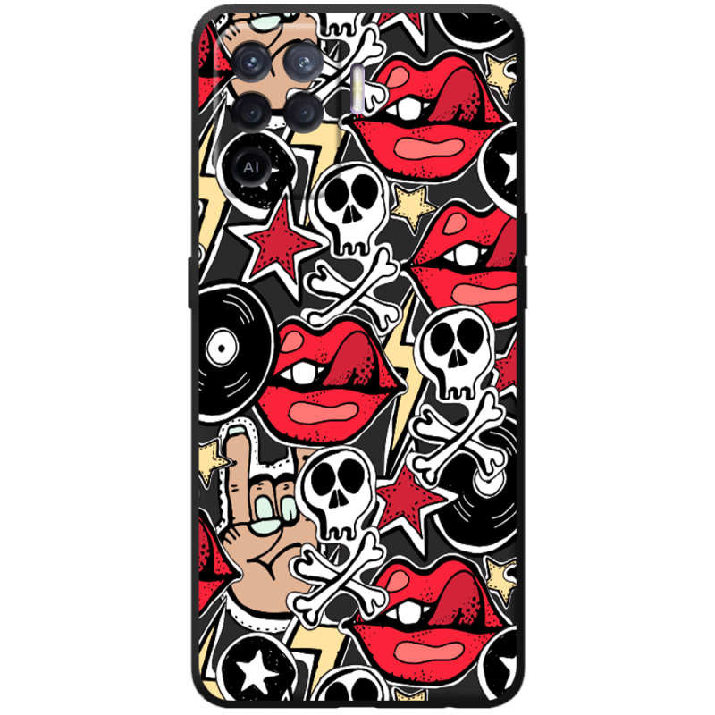 Черный чехол BoxFace OPPO Reno5 Lite Rock Graffiti